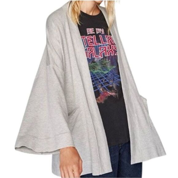 ✨Zara Grey Open Front Oversized Slouchy Knit Kimono Style Sz Small Cardigan✨ - Picture 2 of 13